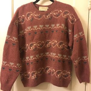 Blarney Sweater size M/L Mauve vintage patterned